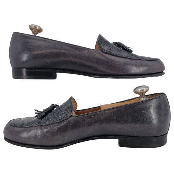 Vintage Salvatore Ferragamo Exotic Ostrich Leg Tassel Dress Loafer Men 9EE Italy